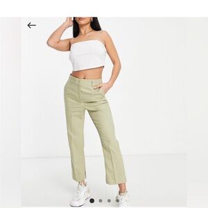 ASOS‎ DESIGN linen pants in olive, size 4